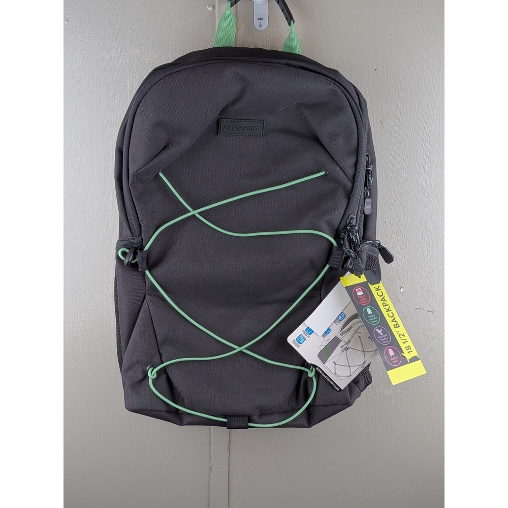 Eastsport Ascend Backpack Gray Lime Green 18.5 In Laptop Bag Bungee Trapper NWT